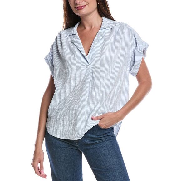 Nation Ltd Womens  Elliott Stripe Shirt, Blue - Picture 1 of 3